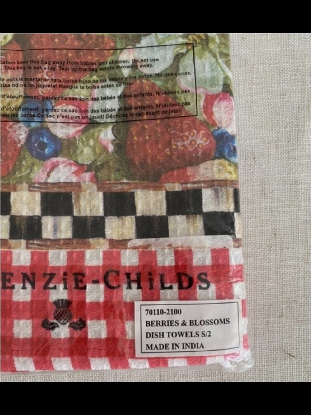 MacKenzie-Childs Berries & Blossoms Kitchen Towel